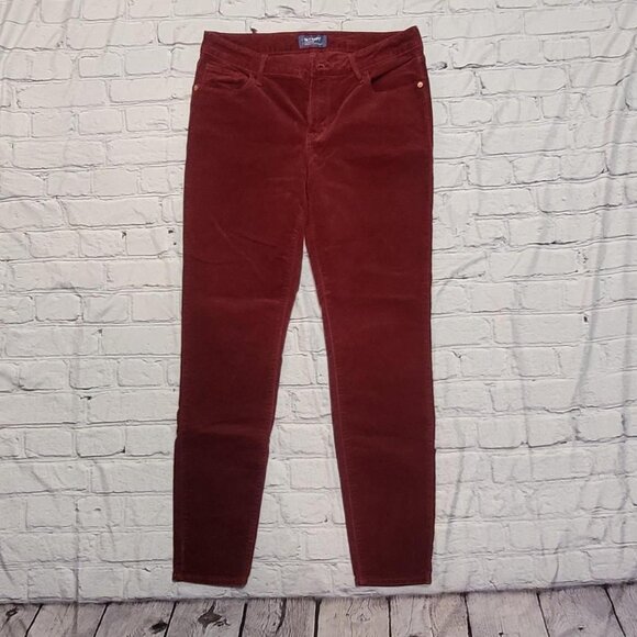 Old Navy Denim - Burgundy Old Navy Velvet Mid-Rise pants #Velvet #skinny